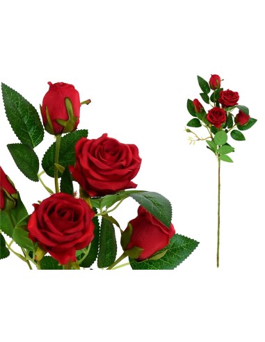 VARA ROSAS X 5 -66CM (ROJO)