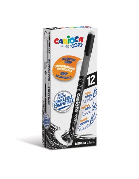 BOLIGRAFO 12UND CLIP NEGRO CARIOCA