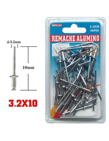 REMACHE 3.2X10MM 50PCS ALUMINIO