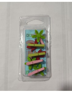 PINZAS FLORES MADERA