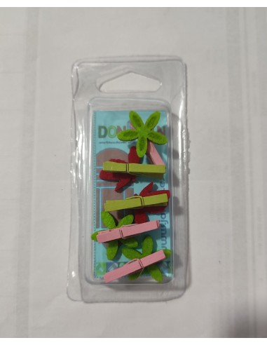 PINZAS FLORES MADERA