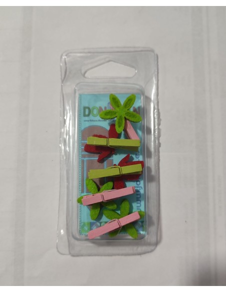 PINZAS FLORES MADERA