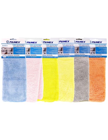 PAÑO MICROFIBRA PAMEX VOLUMEN PASTEL 30X40