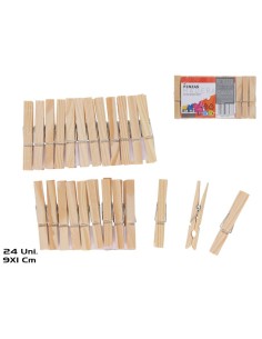SET 24 PINZAS MADERA 9X1 CM