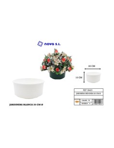 MACETA REDONDA 20CM BLANCO
