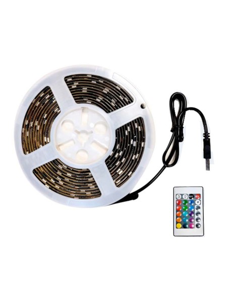 TIRA DE LED NEGRO USB 3IN1 RGB 5MTS 150LED C/MANDO