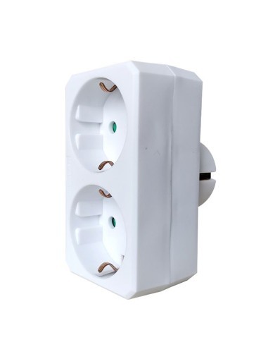 ADAPTADOR 2X16A CON OBTURADOR MAX 3680W