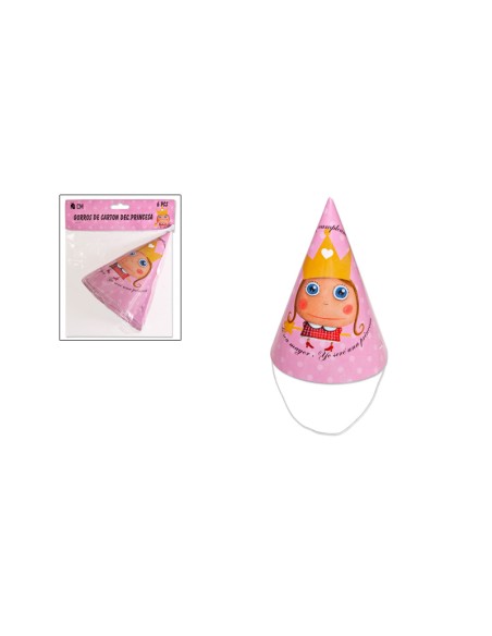 6 GORROS DE CARTON DEC.PRINCESA
