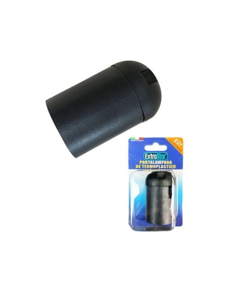 PORTALAMPARAS TERMOPLASTICO E27 100/ASF 80S NEGRO