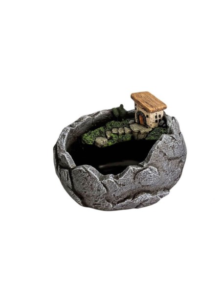 MACETERO CACTUS PIEDRA JARDIN DUENDE M 17,8x15,1x12,8 cm.