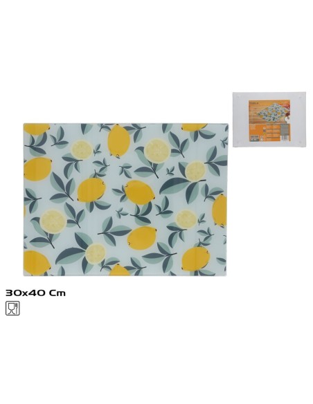 TABLA DE CORTE CRISTAL LIMONES 40X30CM