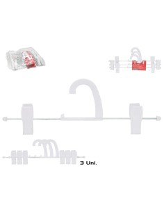 PERCHA CON PINZAS FALDA / PANTALON X3 34X13X3,5CM