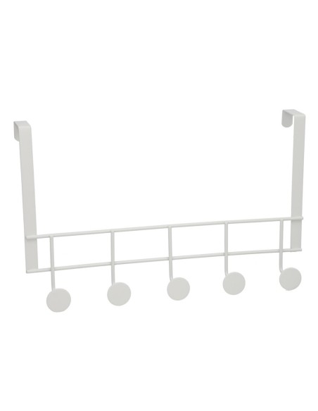 PERCHA METAL PUERTA 5 POMOS BLANCO