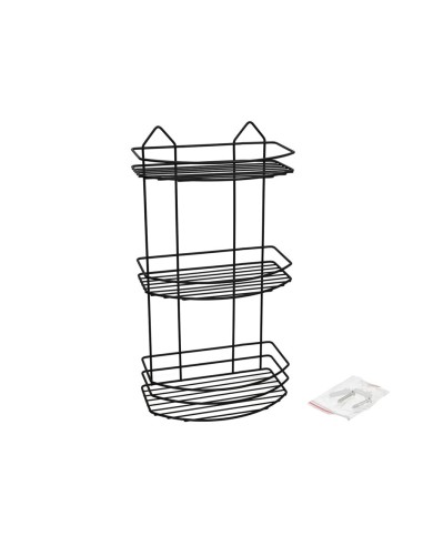 ESTANTERIA 3 NIVELES NEGRO 24,5X15X46,5CM