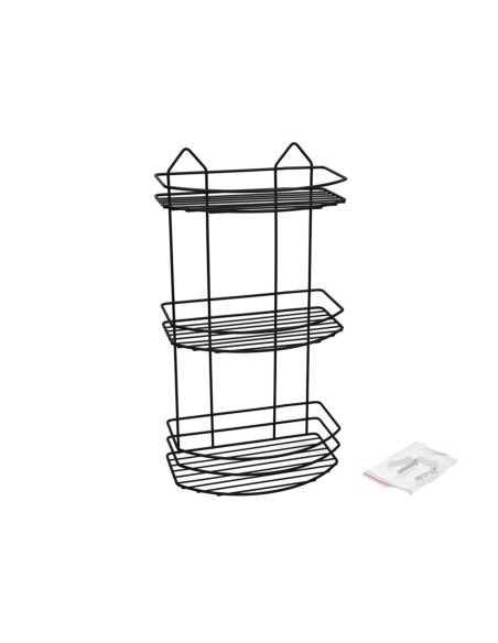 ESTANTERIA 3 NIVELES NEGRO 24,5X15X46,5CM