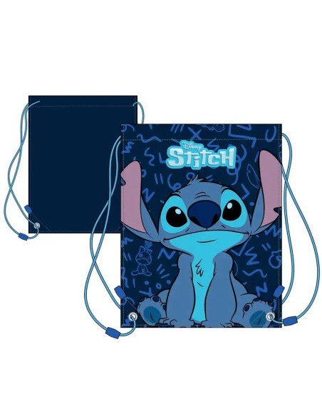 MOCHILA CUERDAS LILO&STITCH 40X35 CM AZUL