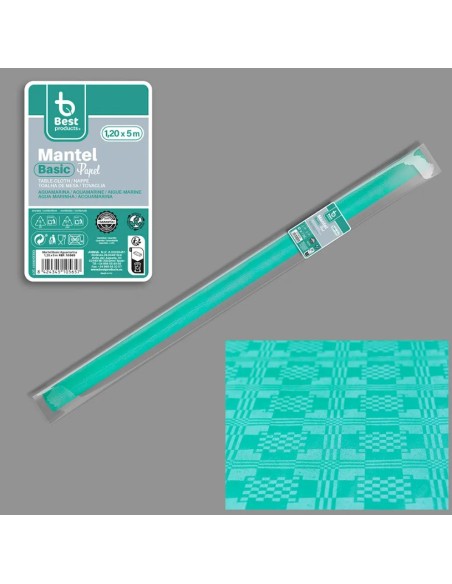 ROLLO MANTEL BASIC AGUAMARINA 5 x 1,2 M