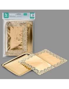 BANDEJA 22X28CM RECTANGULAR + BLONDA ORO