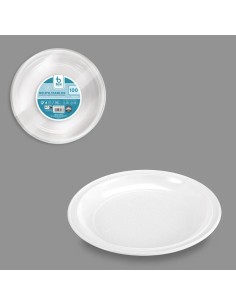 S/100 PLATO REUT. BLANCO POSTRE 17 CM