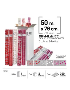 ROLLO P.P ESPECIAL CORAZONES  70cm x 50M
