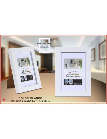 PORTAFOTO MADERA 13X18CM DM-810 (12/36)