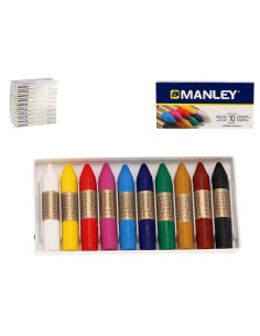 ESTUCHE 10 CERAS MANLEY COLORES SURTIDOS