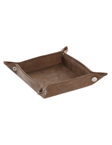 BANDEJA VACIABOLSILLOS PU 18,5X18,5X4 MARRON