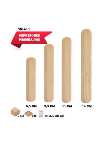 PACK DEPRESORES 14CM+11CM+9.3+6.5CM 40 PCS