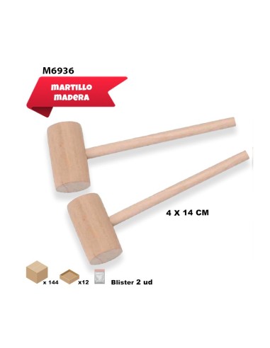 MAZAS DE MADERA 14X4CM 2 UDS