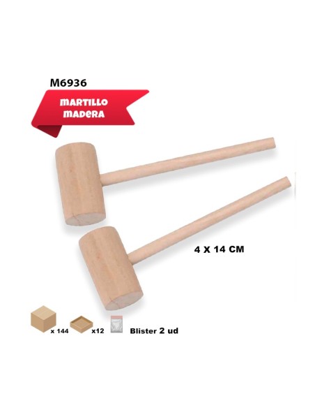 MAZAS DE MADERA 14X4CM 2 UDS