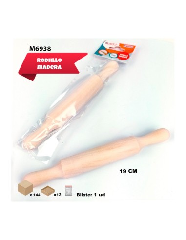 RODILLO DE MADERA 19CM 1 UD