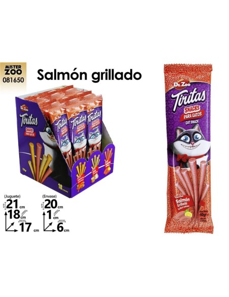 APERITIVO PARA GATOS TIRITAS SALMON GRILLADO 40g