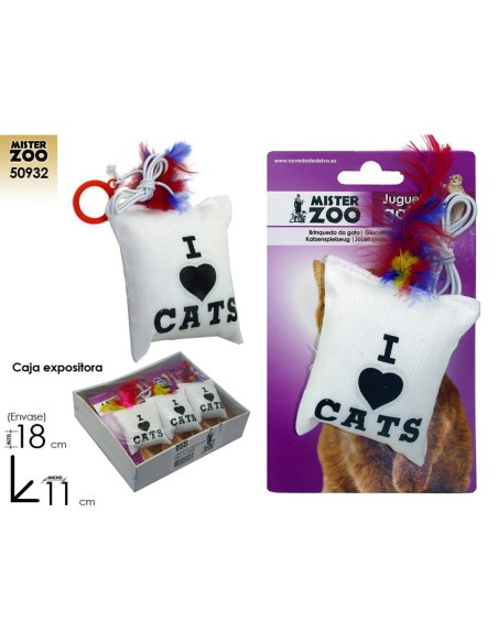 JUGUETE GATO COJIN PLUMAS