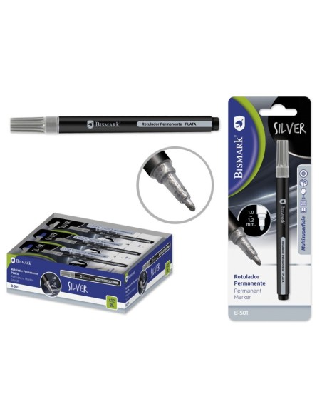 ROTULADOR PERMANENTE PLATA PUNTA REDONDA