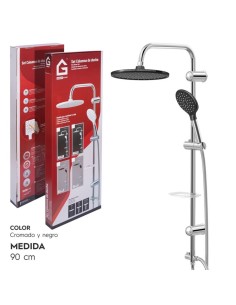 CONJUNTO DUCHA DELUXE NEGRO CROMADO