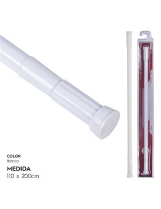 BARRA CORTINA 110-200CM EXTENSIBLE BLANCO