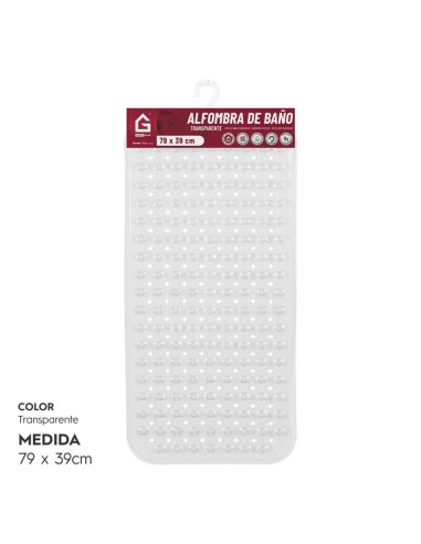 ALFOMBRA BAÑO 79x39 TRANSPARENTE CLARO