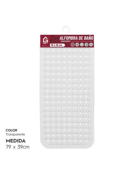 ALFOMBRA BAÑO 79x39 TRANSPARENTE CLARO