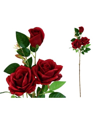 VARA ROSAS X 3 -85CM (ROJO)