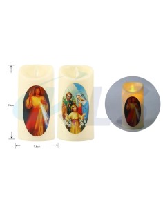 VELAS DECORATIVAS BLANCA MOVIMIENTO LLAMA SANTOS 7,5*15CM