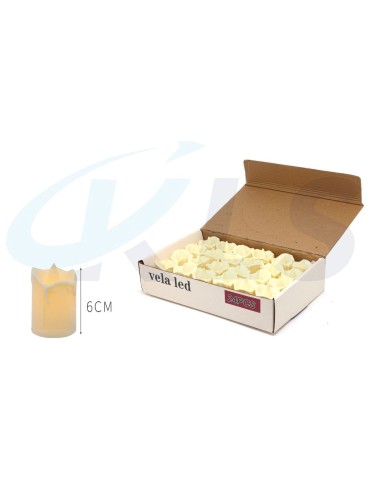 VELA LED PEQUEÑA EFECTO CERA 6CM