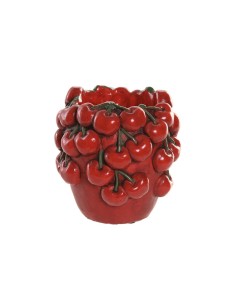 JARRON CEMENTO 14X14X15,5 CEREZAS ROJO