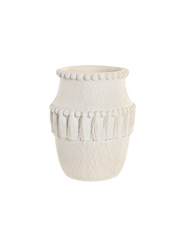 JARRON CEMENTO 20X20X25 RELIEVE BLANCO