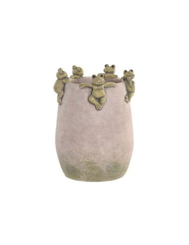 JARRON CEMENTO 18X18X26 RANAS GRIS