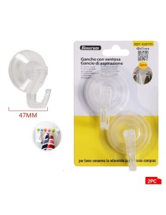 GANCHO CON VENTOSA 2 PCS 47CM