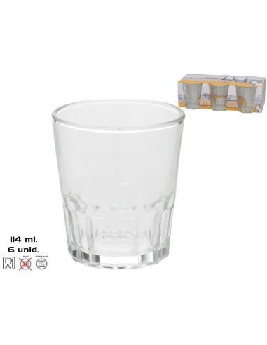 VASO CAFE X6 LISBON 114 ML - CRISTAL