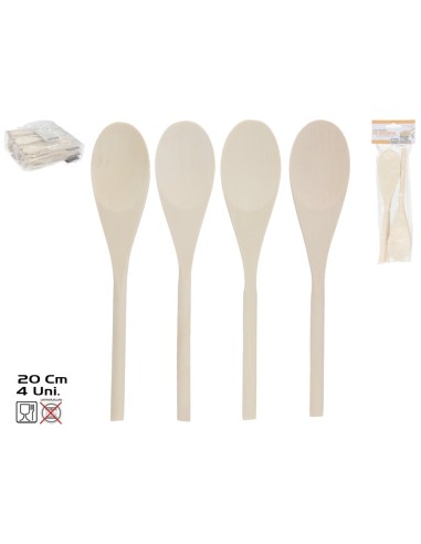 CUCHARA MADERA X4 20,5 CM
