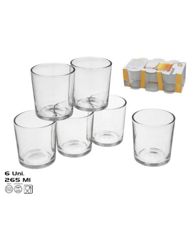 SET 6 VASOS TMAX PLAIN 265 ML