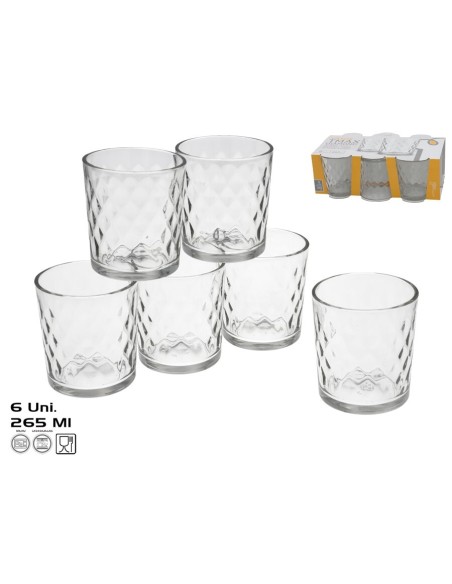 SET 6 VASOS TMAX DIAMOND 265 ML