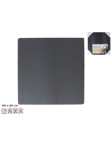 PLATO EDER CUADRADO PIZARRA 25x25